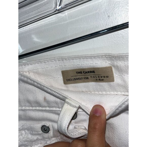 AG Adriano Goldschmied The Carrie White Distressed Denim Shorts Size 27 - Picture 2 of 8